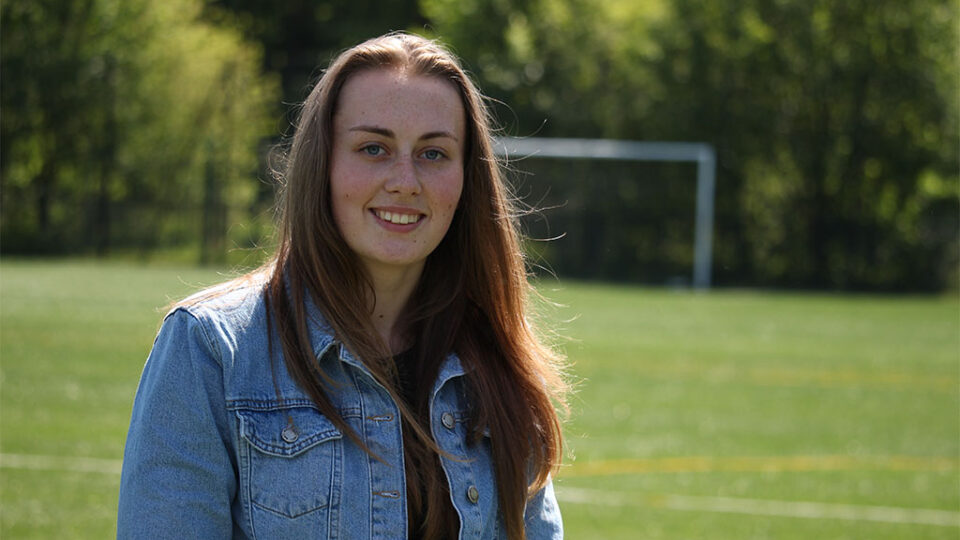 Photograph of a PE student in a sports field